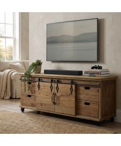 Cosma Mobile Clement in Legno Marrone 151x45x52 cm con Ante Scorrevoli