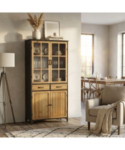 Cosma Mobile credenza in legno e acciaio 78,5x41,5x175cm marrone industriale
