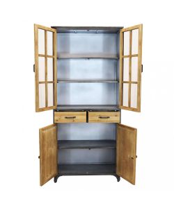 Cosma Mobile credenza in legno e acciaio 78,5x41,5x175cm marrone industriale