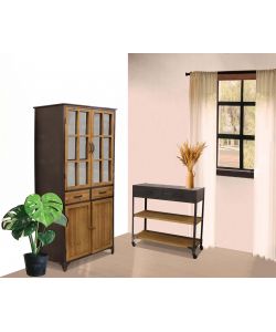 Cosma Mobile credenza in legno e acciaio 78,5x41,5x175cm marrone industriale
