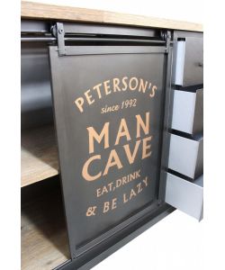 Cosma Mobile Soggiorno Basso Stile Industriale Nero e Marrone 164,5 cm