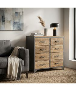 Cosma Cassettiera in legno marrone 8 cassetti 81,5x38x82,5 cm