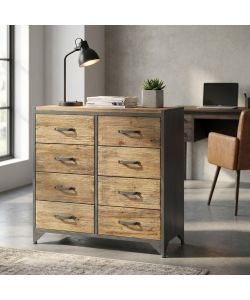 Cosma Cassettiera in legno marrone 8 cassetti 81,5x38x82,5 cm