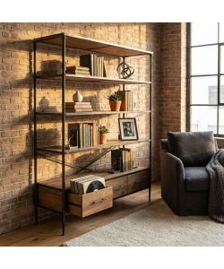 Cosma Libreria Industriale Marrone 5 Ripiani 128x44.5x153.5 cm