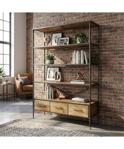 Cosma Libreria Industriale Marrone 5 Ripiani 128x44.5x153.5 cm