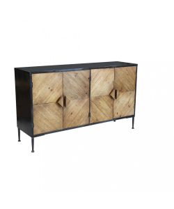 Cosma Mobile Derek Madia Soggiorno Vintage 4 Ante 147x85 cm Nero/Marrone