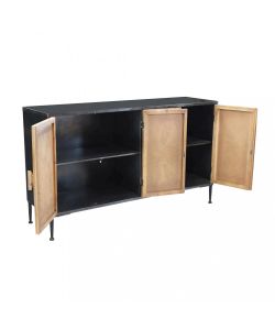 Cosma Mobile Derek Madia Soggiorno Vintage 4 Ante 147x85 cm Nero/Marrone