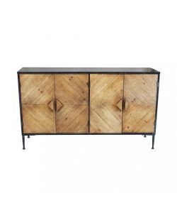 Cosma Mobile Derek Madia Soggiorno Vintage 4 Ante 147x85 cm Nero/Marrone