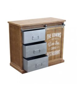 Cosma Mobile Ellery in Metallo e Legno Marrone 89x42,5x76,8 cm