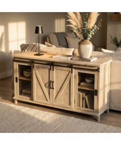 Cosma Mobile Soggiorno Stile Industriale 142x76 cm Nero/Marrone