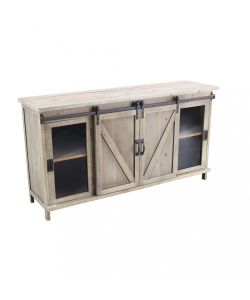 Cosma Mobile Soggiorno Stile Industriale 142x76 cm Nero/Marrone