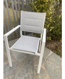 Giardini di Maggio Set di Sedie Alissa - Bianco e Grigio - 6 Pezzi