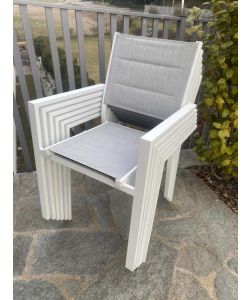 Giardini di Maggio Set di Sedie Alissa - Bianco e Grigio - 6 Pezzi