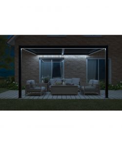 Giardini di Maggio Pergola Bioclimatica Addossata Wall Calicantus - Antracite - 4x3x2,45 mt