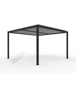 Pergola bioclimatica motorizzata Calicantus Plus antracite 4x4x(H)2.50 m