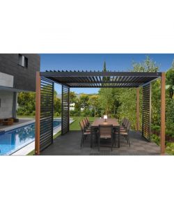 Giardini di Maggio Pergola Bioclimatica Calicantus Wood - Antracite - 4x3 m