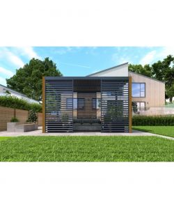 Giardini di Maggio Pergola Bioclimatica Calicantus Wood - Antracite - 4x3 m
