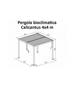 Giardini di Maggio Pergola Bioclimatica Calicantus - Bianca - 4x4x2,5 mt