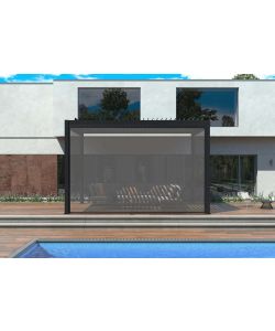 Tenda Avvolgibile Calicantus Zip Screen 4m Antracite Grigio Chiaro