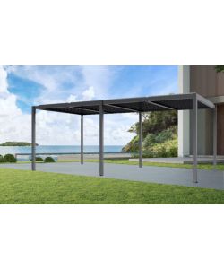 Pergola bioclimatica in alluminio Solanum Twin 6x3m - Pali 100x100mm antracite