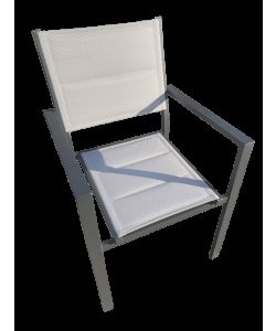 Sedia da Giardino Alissa Set 6 Pezzi Bianco e Tortora Impilabile