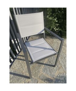 Sedia da Giardino Alissa Set 6 Pezzi Bianco e Tortora Impilabile