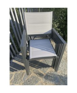Sedia da Giardino Alissa Set 6 Pezzi Bianco e Tortora Impilabile
