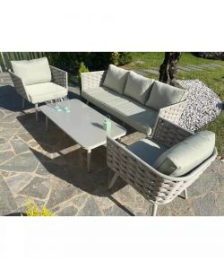 Giardini di Maggio Set da Esterno Bucaneve - Tortora con Cuscini Verdi