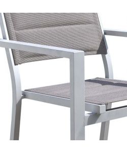 Sedia Osaka da Giardino - Bianco e Beige con Braccioli - Design Moderno e Resistente - Comfort per Esterni