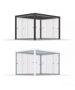 Giardini di Maggio Pannelli Scorrevoli in Vetro Temperato 4m Grigio Chiaro per Pergole