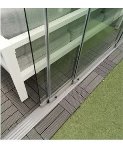 Giardini di Maggio Pannelli Scorrevoli in Vetro Temperato 4m Grigio Chiaro per Pergole