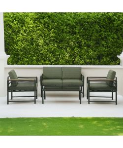 Salotto da giardino Papavero 4 posti Verde - Divano Poltrone e Tavolino