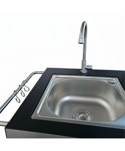 Cucina a Gas Artemisia Antracite con Barbecue 4 Fuochi e Lavello