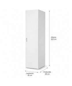 CTF Mobile Colonna Tuttopiani Bianco 1 anta 5 ripiani  35x66x203 h cm