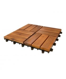 Piastrella in Legno di Acacia 30x30 cm a Incastro - Base Eco-Friendly