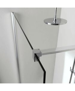 Box Doccia Walk-In 120x190 cm in Vetro Trasparente Cromato