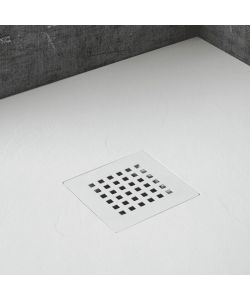 Koricini Piatto Doccia Milano 120x80 cm Resina Bianca Effetto Pietra