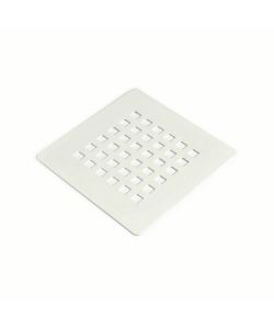 Griglia di Scarico Doccia 132x132mm Bianco Acciaio Inox