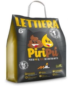 Piripu Lettiera per Gatti 100% Naturale 6LT Nero Super Assorbente