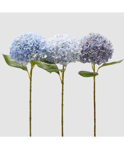 EDG Ortensia Set 3 Pezzi Fiori Artificiali 65cm Azzurro Decorativi