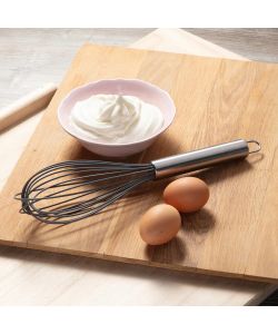 Fatto in casa Benedetta Frusta in Silicone Grigio 32 cm - Manico Inox