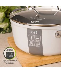 Fatto in Casa Benedetta Casseruola per Induzione con Coperchio - 20 cm