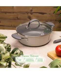 Fatto in casa Benedetta Tegame per Induzione 24 cm con Coperchio