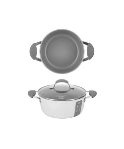 Fatto in casa Benedetta Tegame per Induzione 24 cm con Coperchio