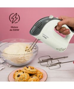 Fatto in casa Benedetta Sbattitore Elettrico 500W - Doppio Set Fruste