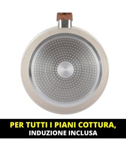 Padella Kolors in Alluminio Antiaderente Induzione Crema 28 cm