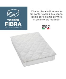 KASANOVA Topper Singolo Massaggiante Bianco 90x200 cm No Stress