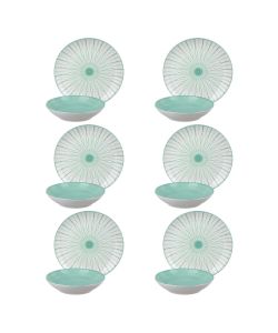 Servizio 12 Piatti Porcellana Hipnotic - Set 6 Piani 6 Fondi