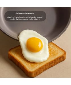 Padella Antiaderente Induzione Taupe da 28 cm con Salvapadella