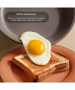 Padella Antiaderente Induzione Taupe 30 cm con Salvapadella